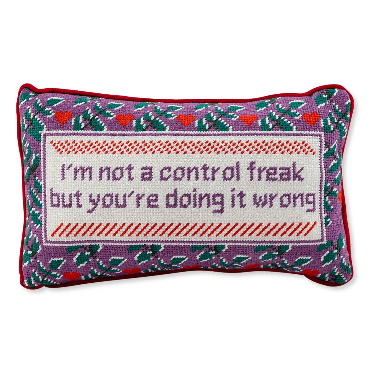 Coussin brodé "Control Freak"