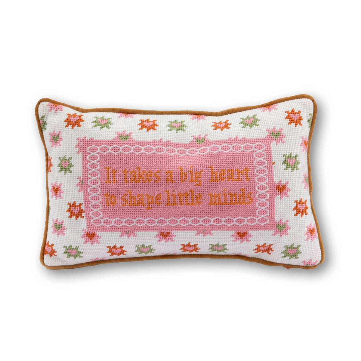 Coussin Brodé Grand Cœur