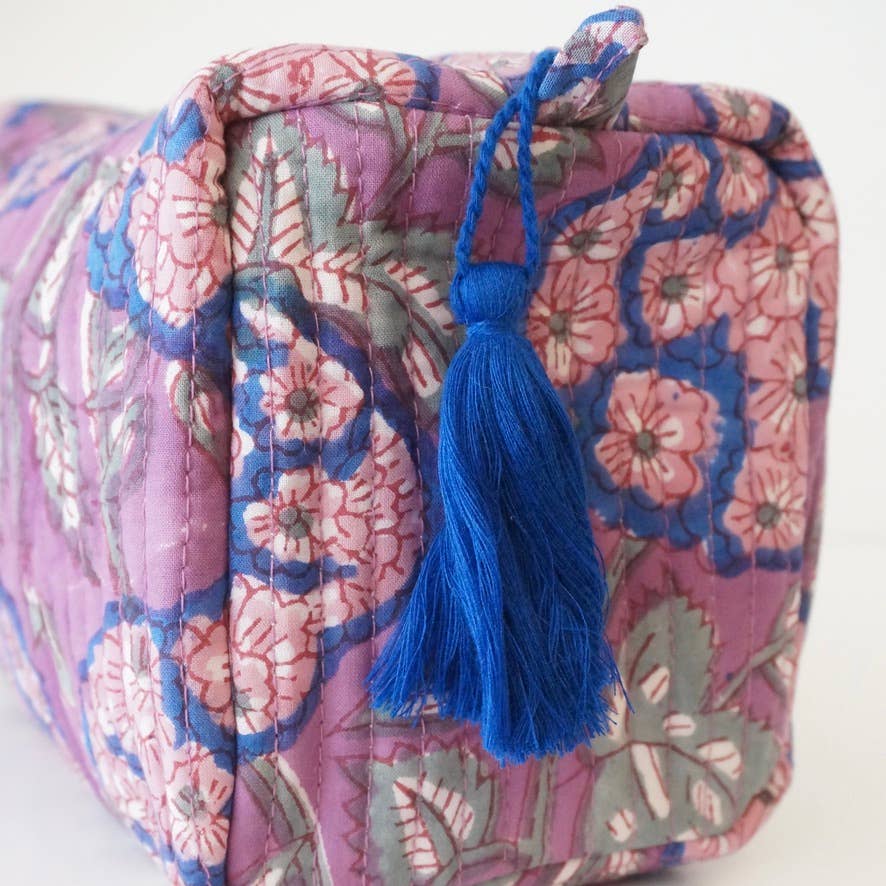 Trousse de toilette en coton imprimé N°89: Large