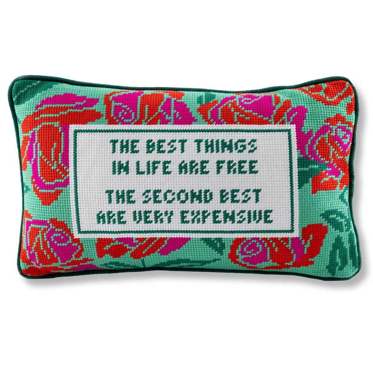 Coussin brodé "Best things in life"