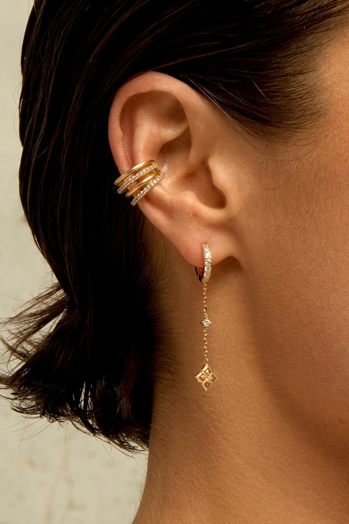 Boucles d'oreilles Lotus chelsea - vue portée