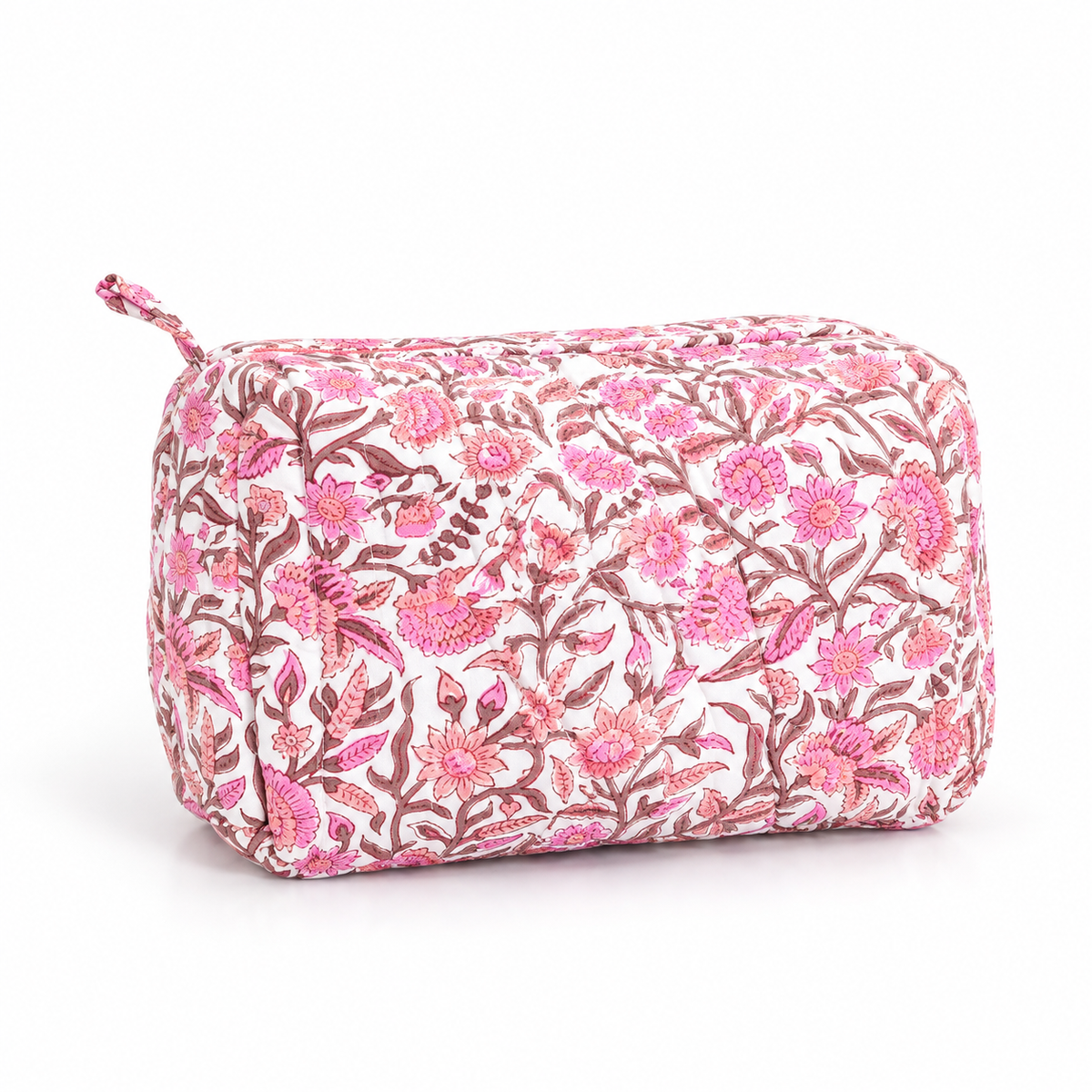 Trousse blockprint rose