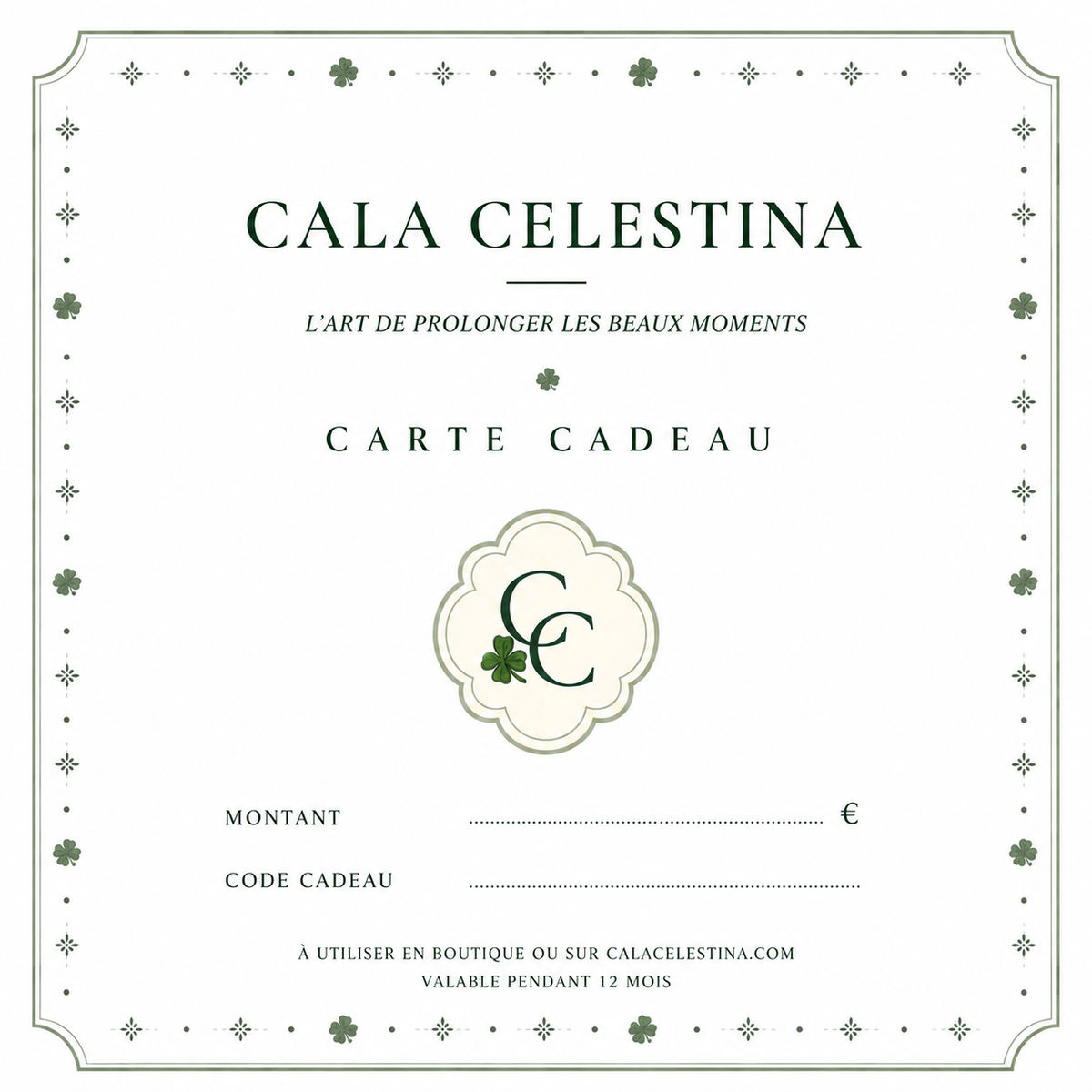 Carte-cadeau Cala Celestina