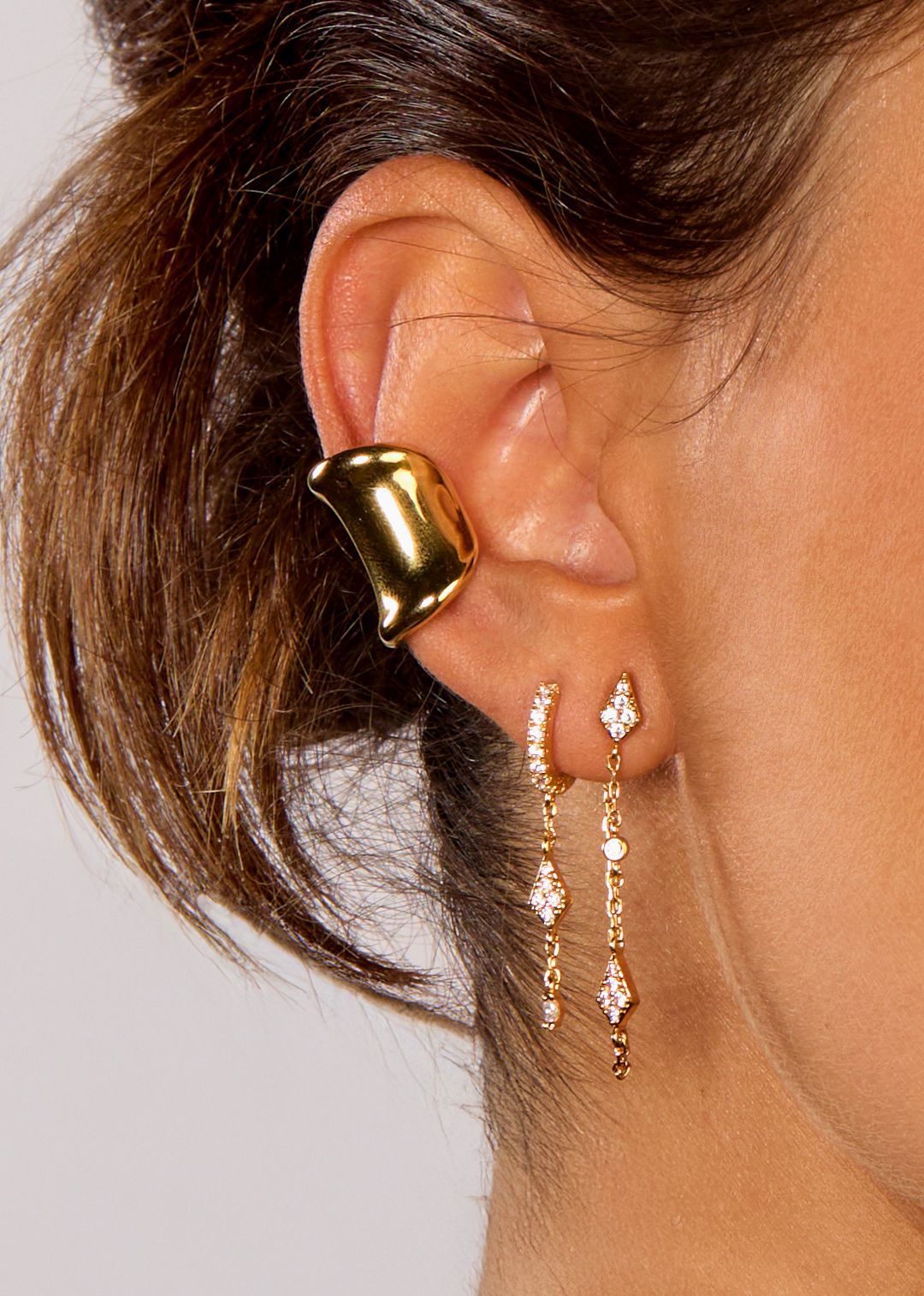 Boucles d'oreilles Losange twin - vue portée