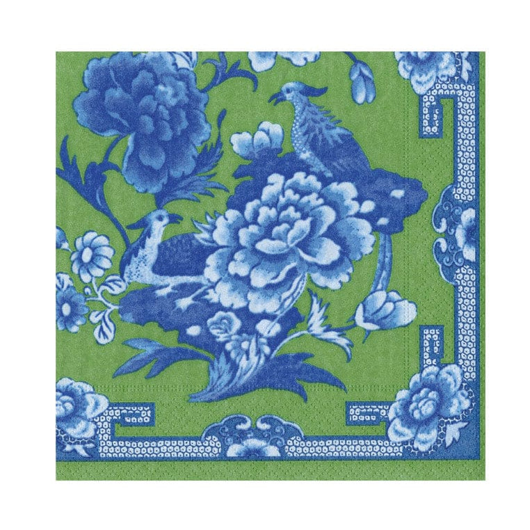 Serviette en papier Vert & bleu