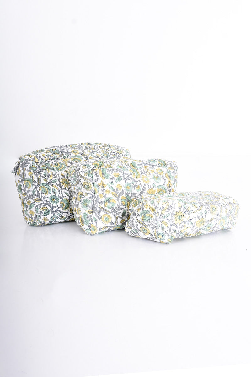 Trousse blockprint vert clair