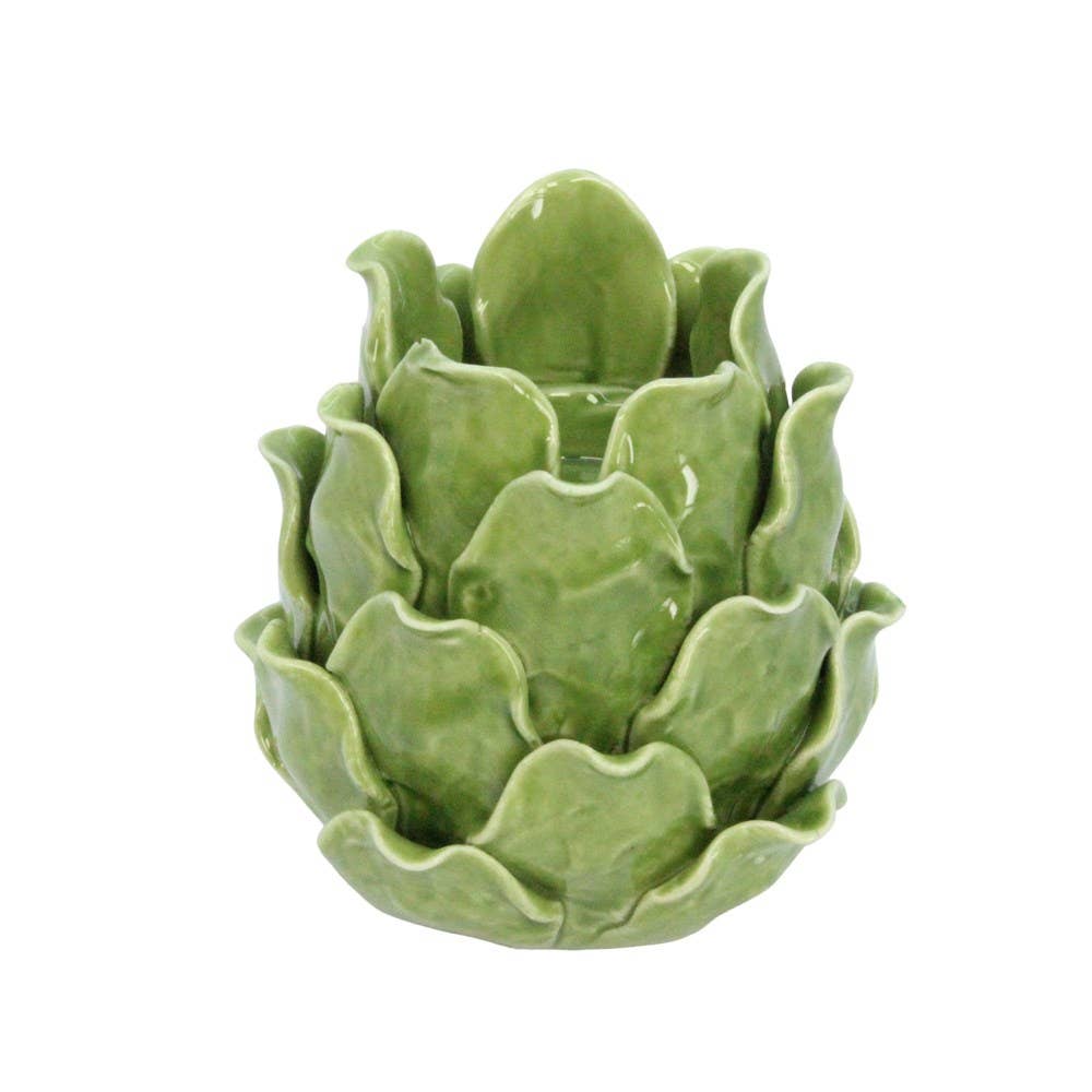 Bougeoir artichaut en porcelaine