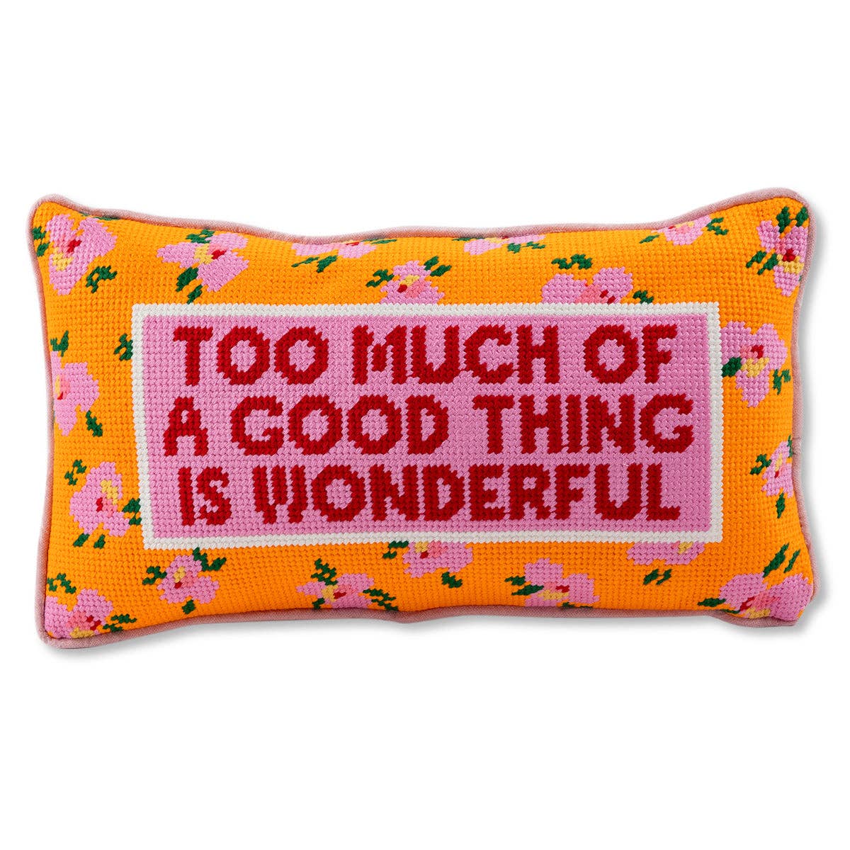 Coussin brodé « Too Much »