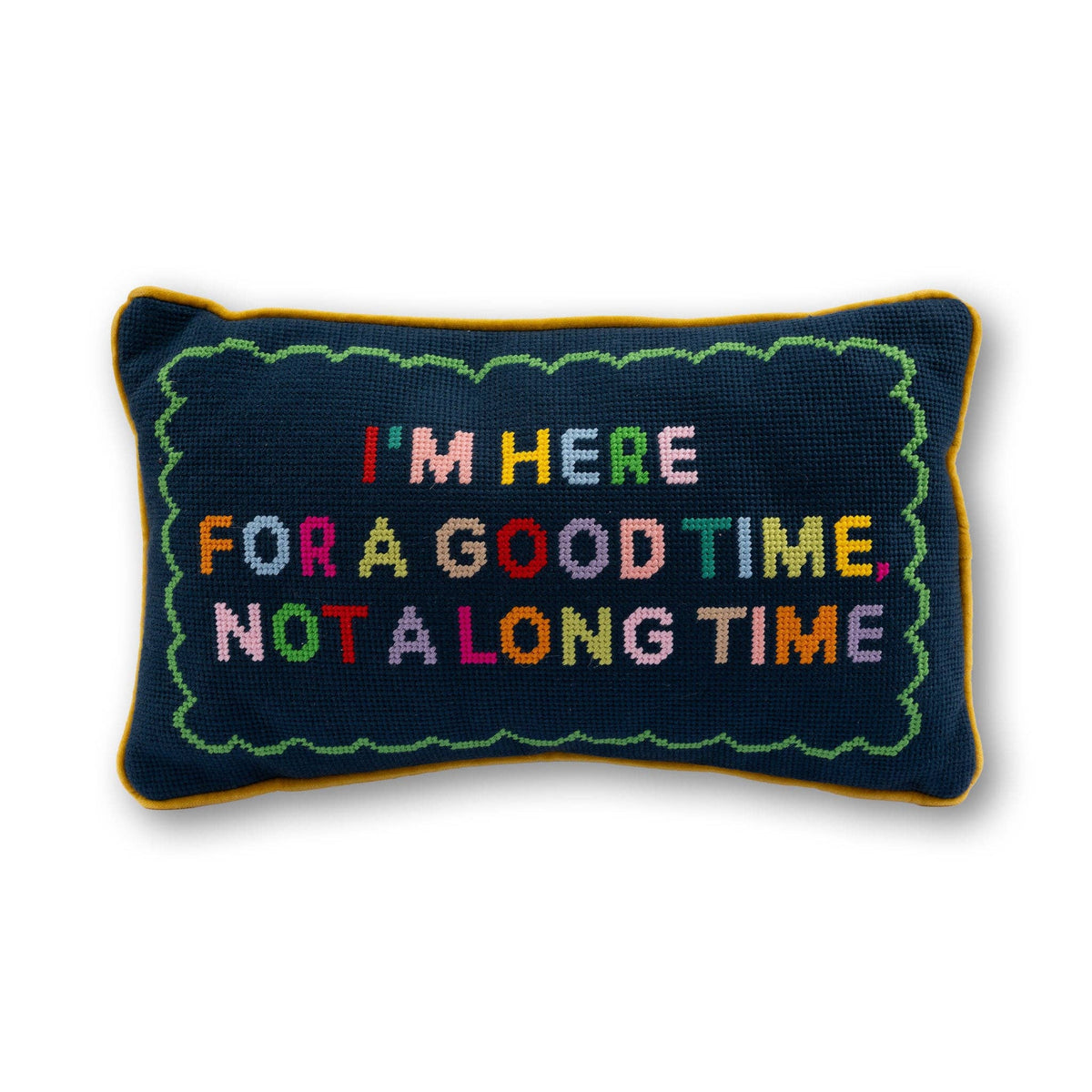Coussin brodé "Good Time"