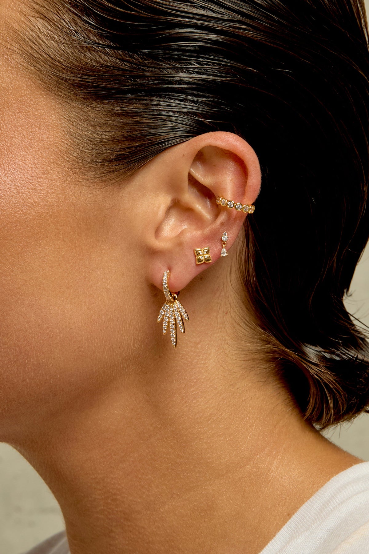Boucles d'oreilles Sweet lotus - vue portée
