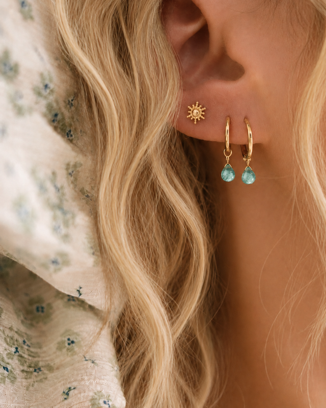 Boucles d'oreilles Sorrente – Vert d'eau – Vue portée
