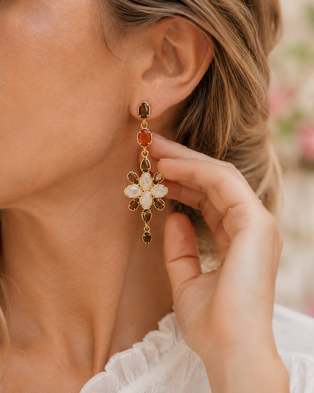 Boucles d'oreilles Taormina – brun – Vue portée