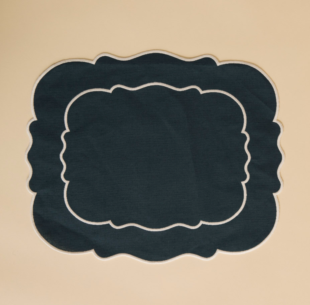 Set de table bleu prusse x 6 pcs