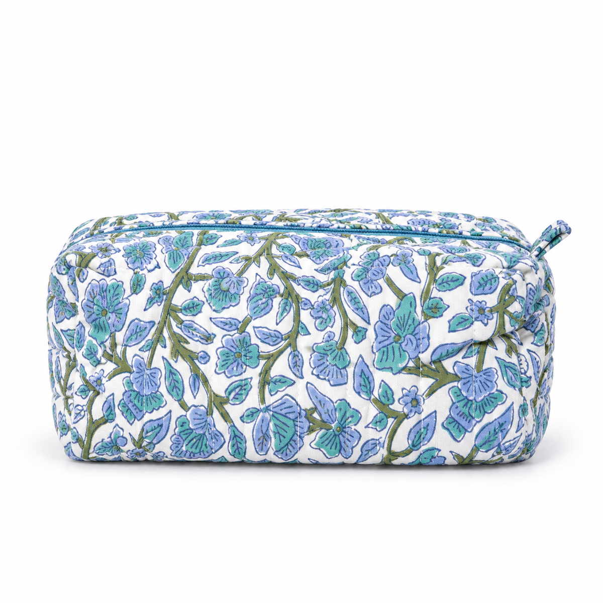 Trousse blockprint bleu ciel