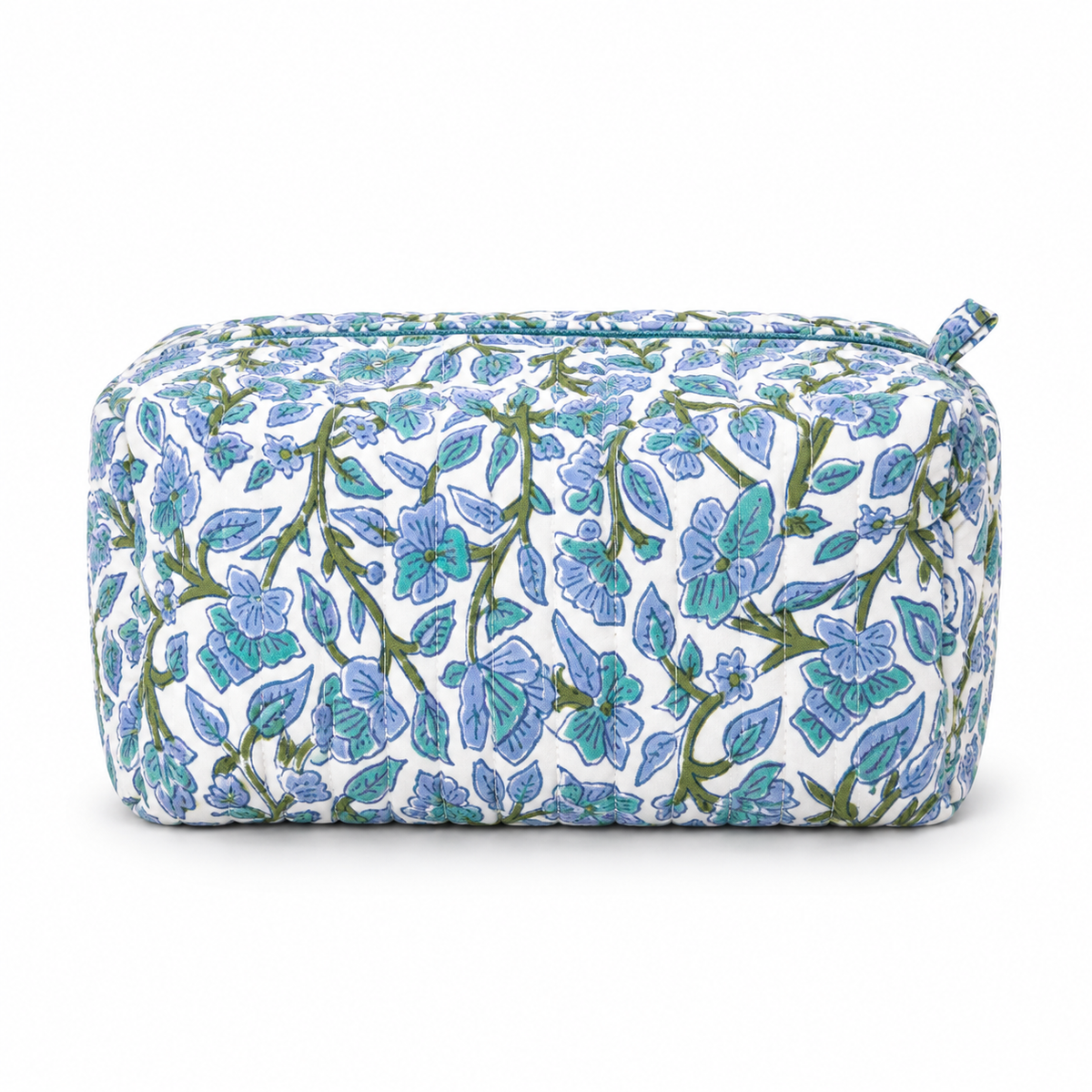 Trousse blockprint bleu ciel