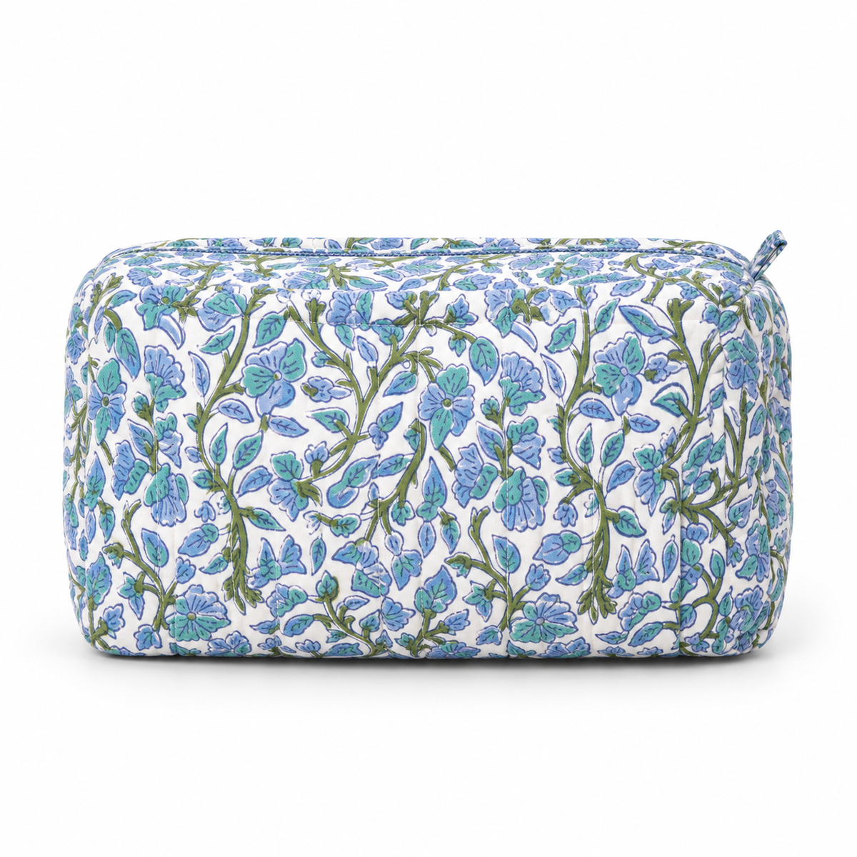 Trousse blockprint bleu ciel