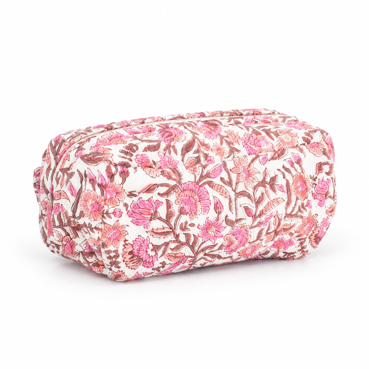 Trousse blockprint rose