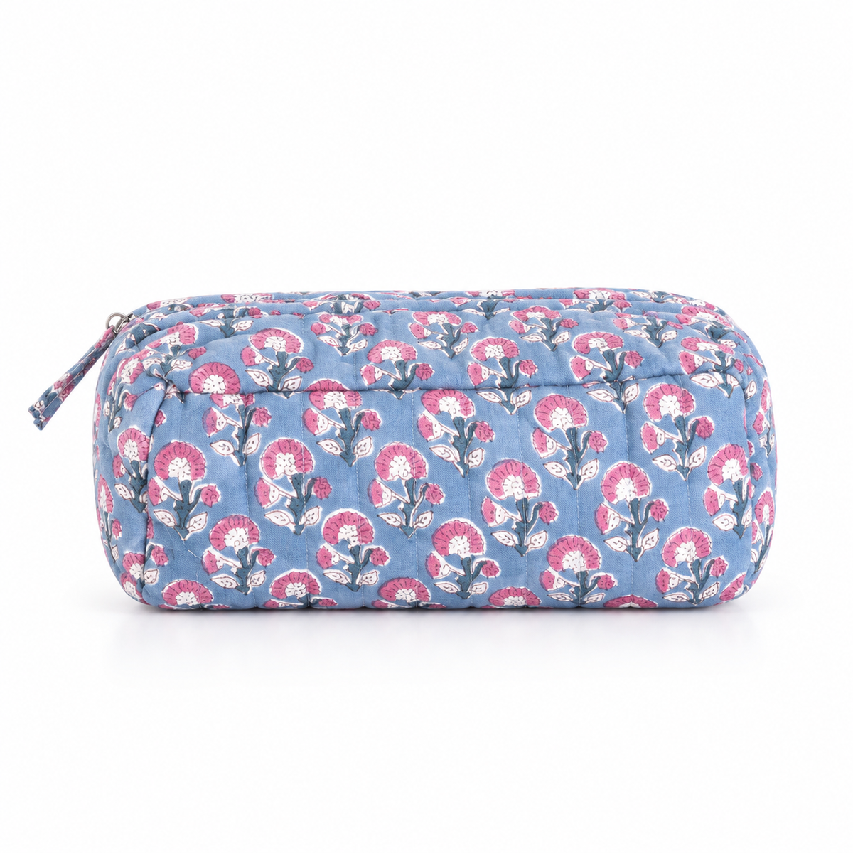 Trousse blockprint bleu jeans