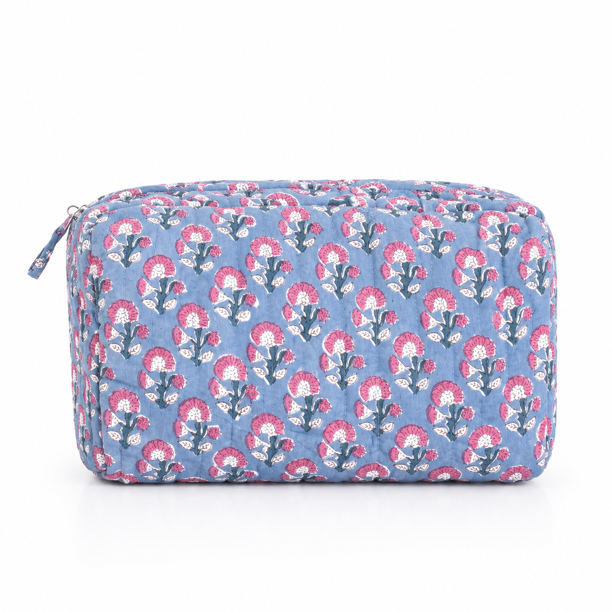 Trousse blockprint bleu jeans