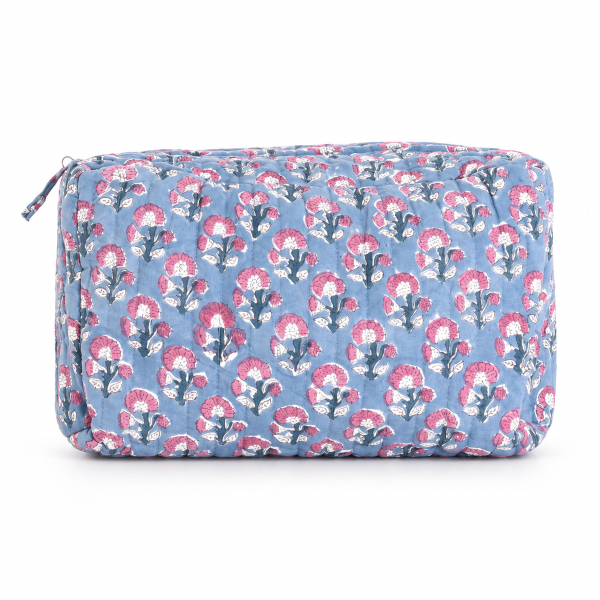 Trousse blockprint bleu jeans