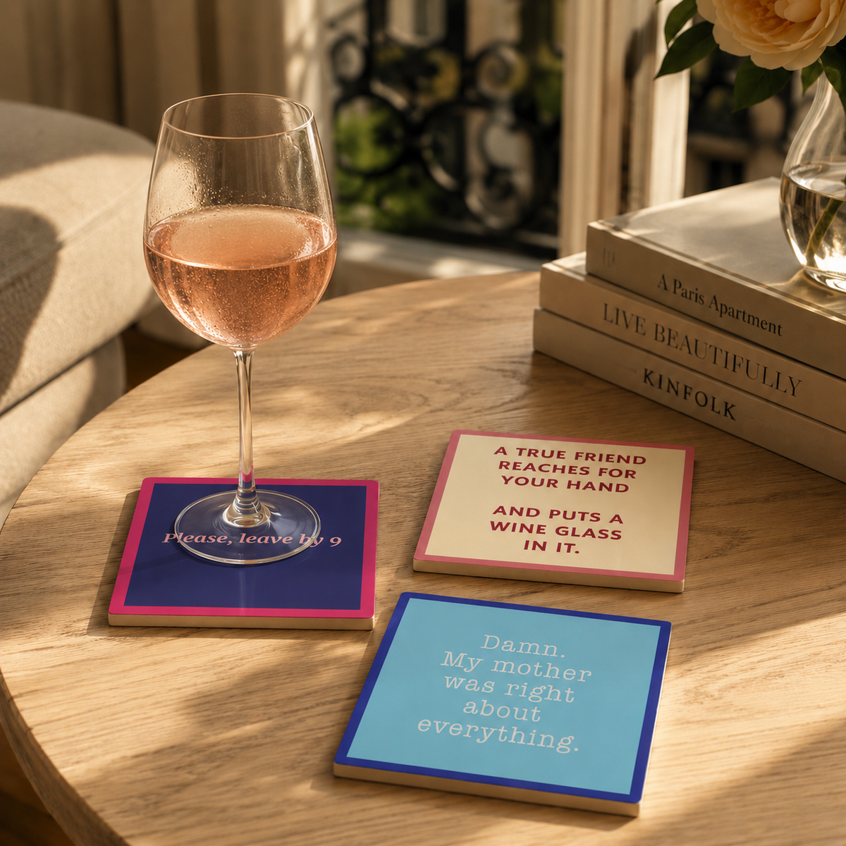 Sous-verre - Posez un verre à vin x 6 pcs