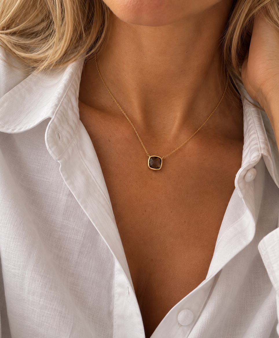 Collier Aurélie  - gris fumé