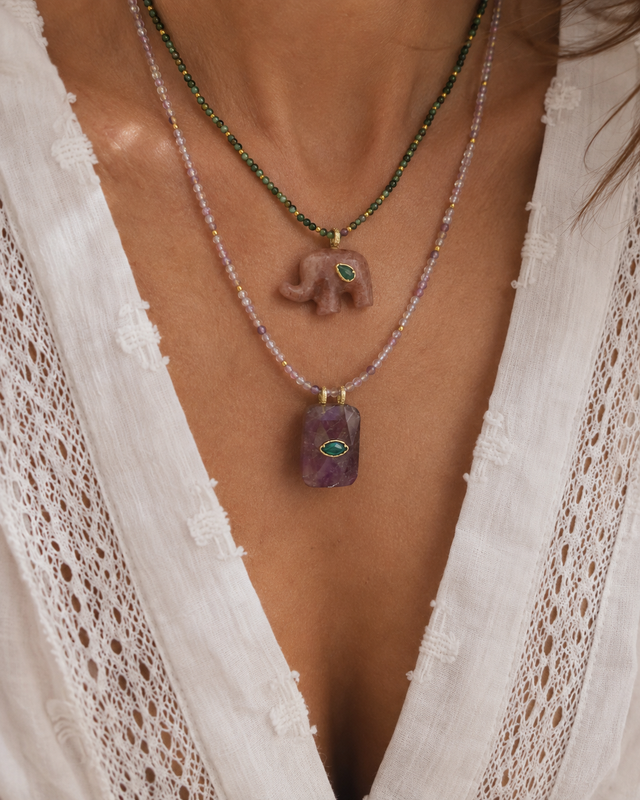 Collier Elefante – Multicolore – Vue portée