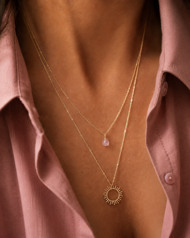 Collier Sole – Rose – Vue portée