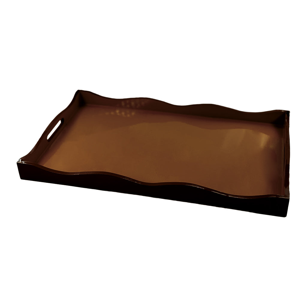 Plateau ondulé marron
