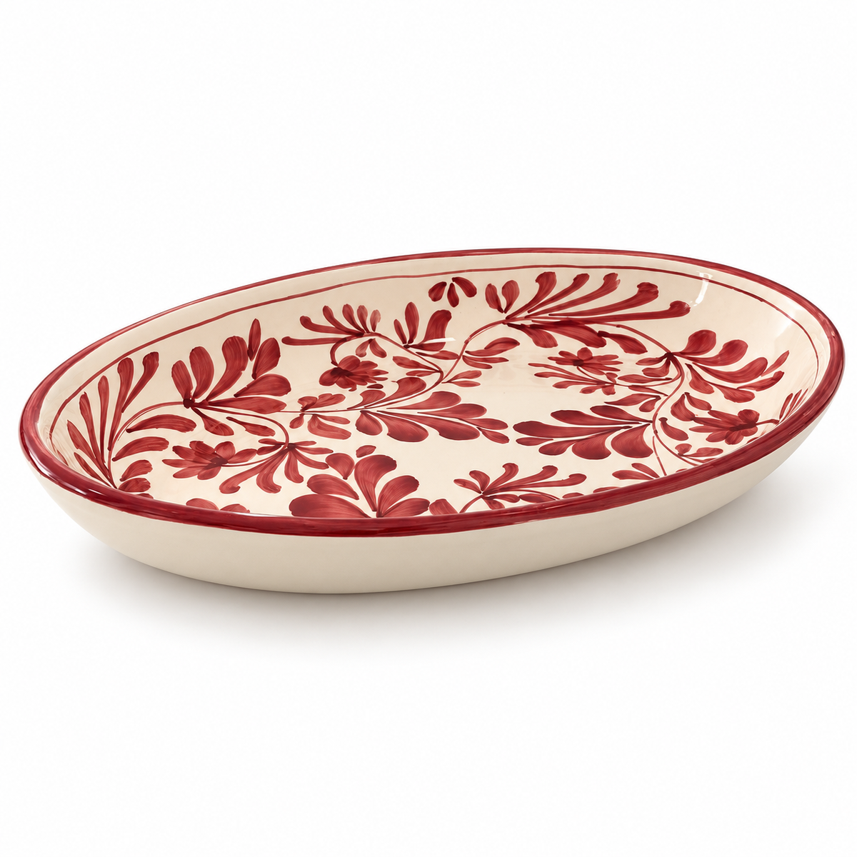 Plat Matisse rouge pivoine