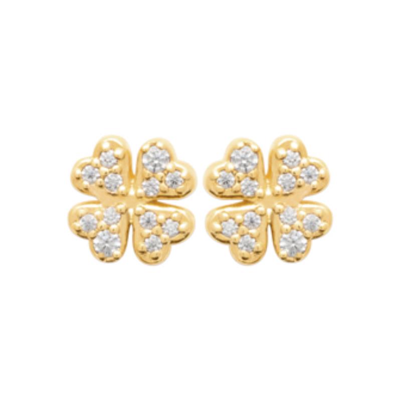 Puces Clover strass