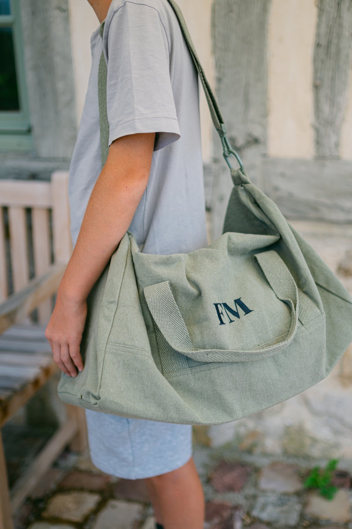 Sac Escapade olive à personnaliser