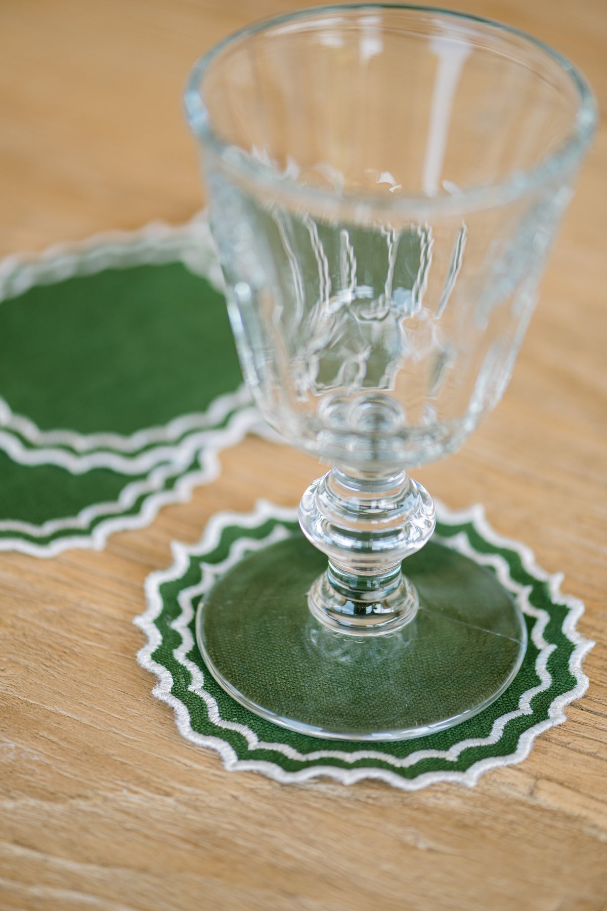 Sous-verre festonné vert x 4pcs