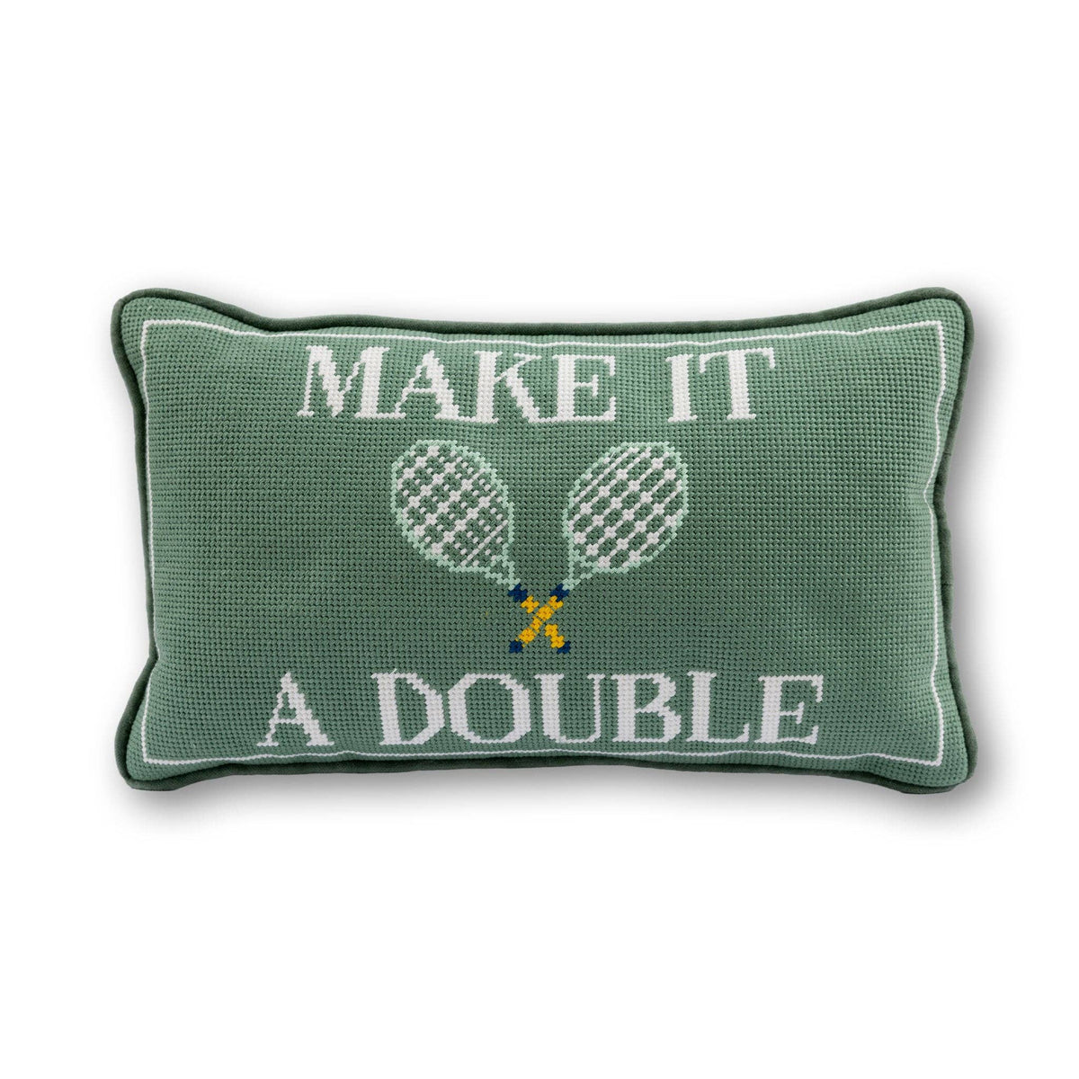 Coussin brodé "Make it a double"